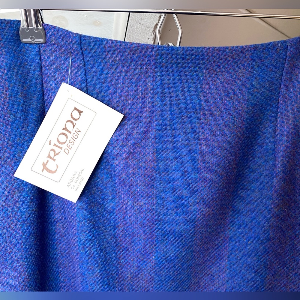 NWT Triona Design Donegal Wool Tweed Pencil Skirt UK 18 Blue Purple - Picture 13 of 13